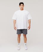 SILVER BRN SEMI OVER FIT T-SHIRTS [WHITE]