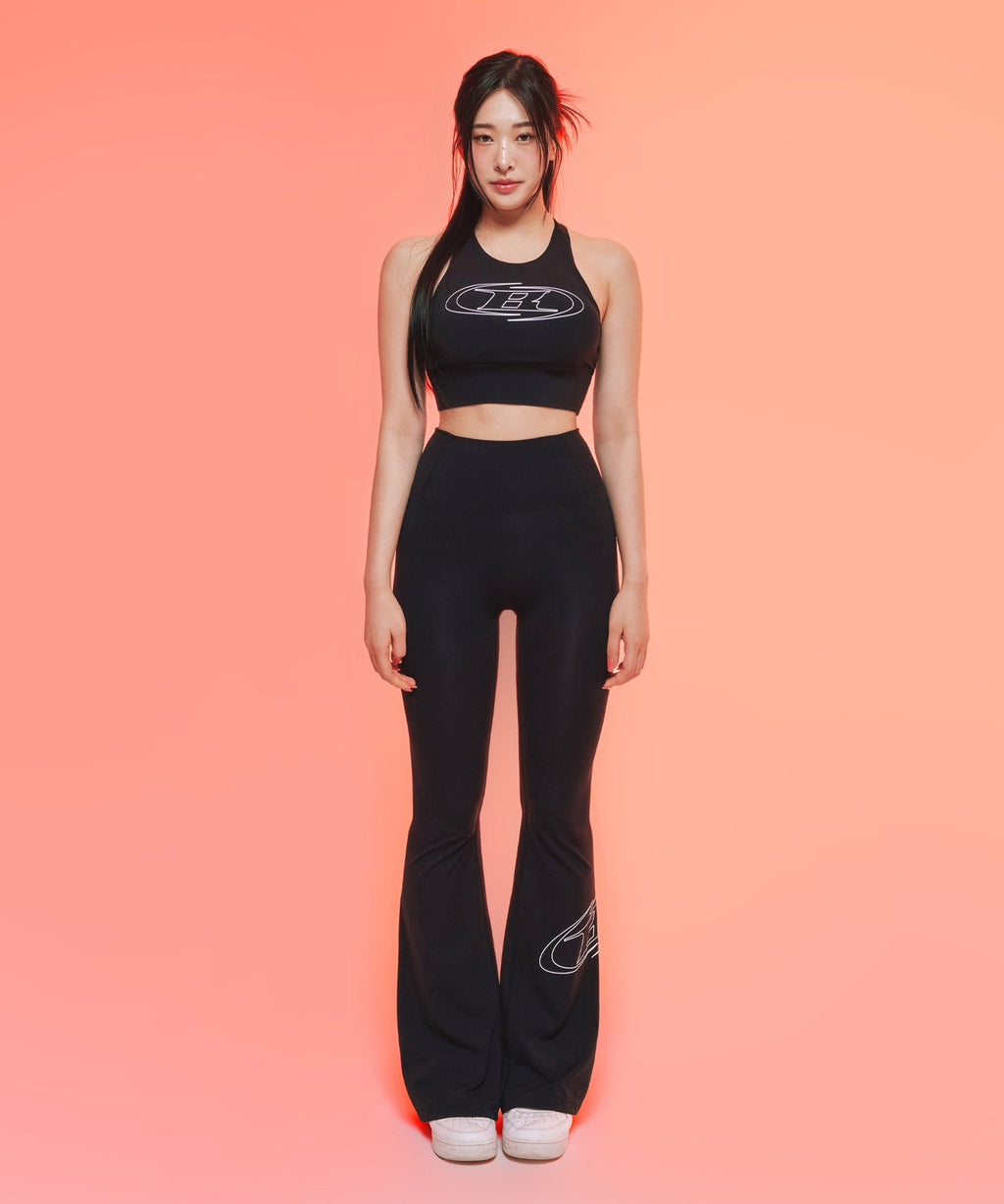 STROKE B BOOTS CUT LEGGINGS [BLACK]