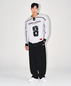 LINE TAPING RUGBY LONG SLEEVE [SILVER]