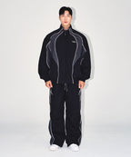 NYLON BLOCK JACKET [BLACK]