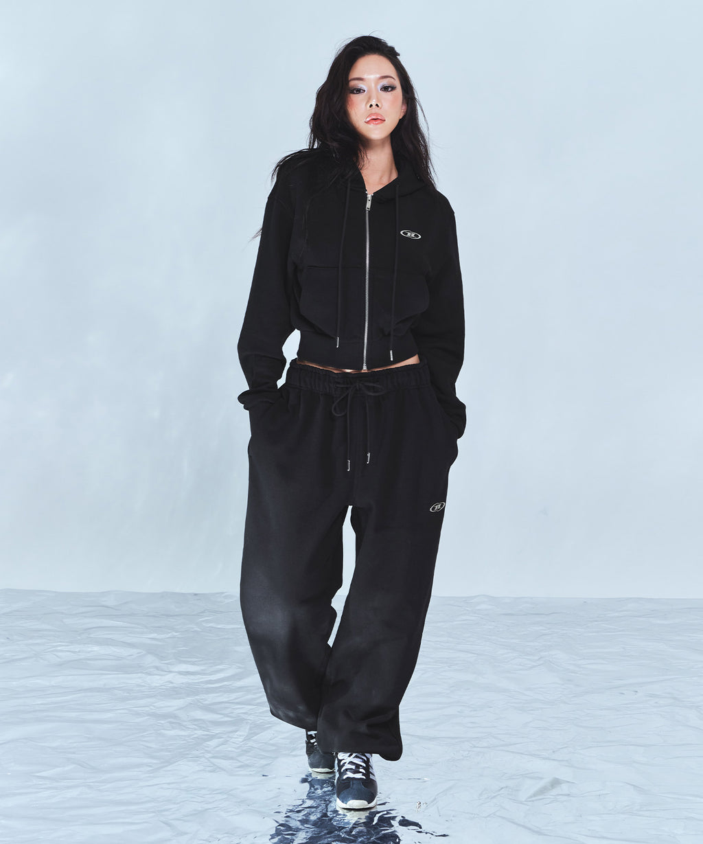 CHROME B CROP ZIP-UP HOODIE