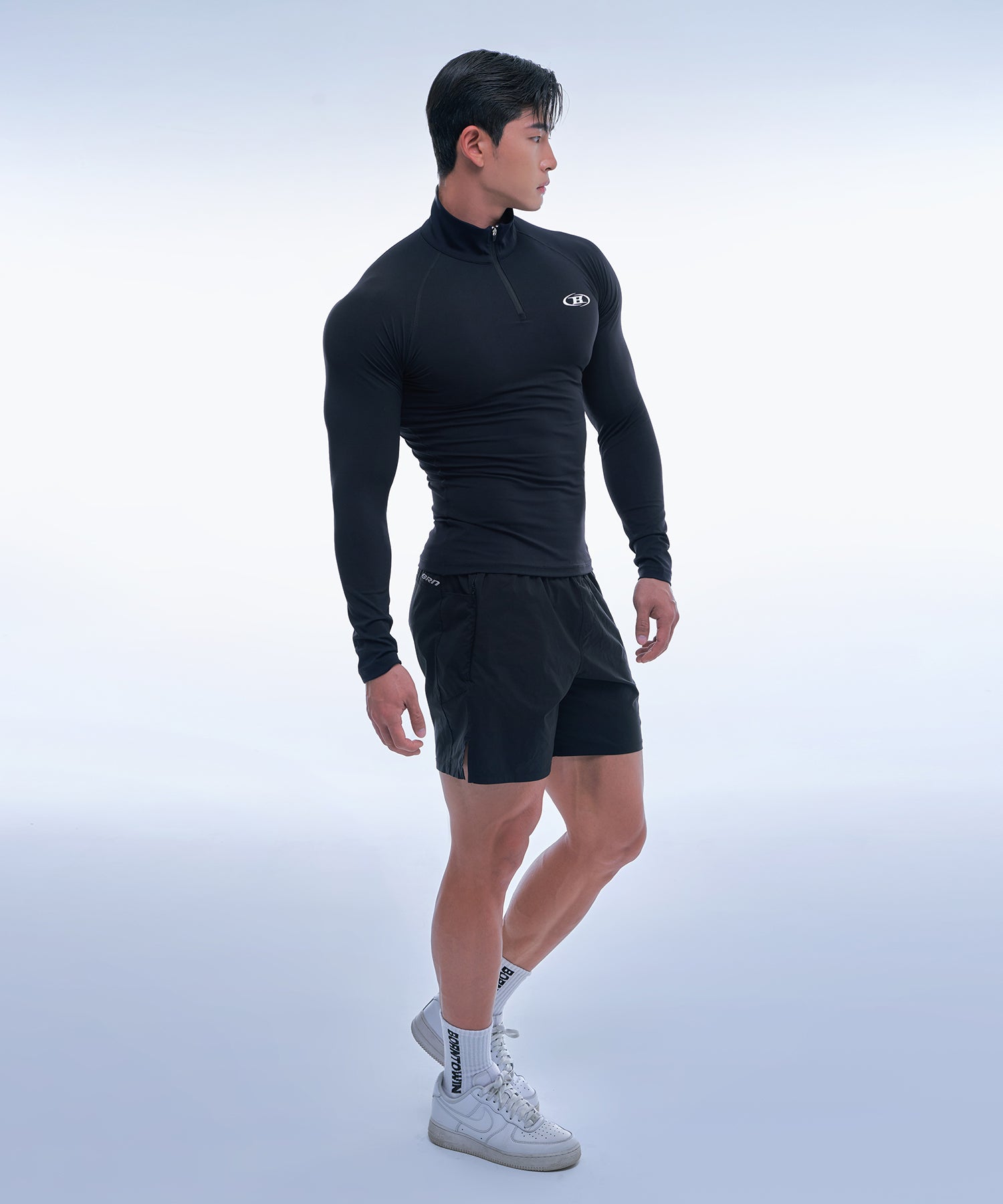 SYMBOL B MUSCLE FIT HALF ZIP-UP LONGSLEEVE