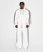 CHROME B TRACK LINE HOODIE [WHITE]