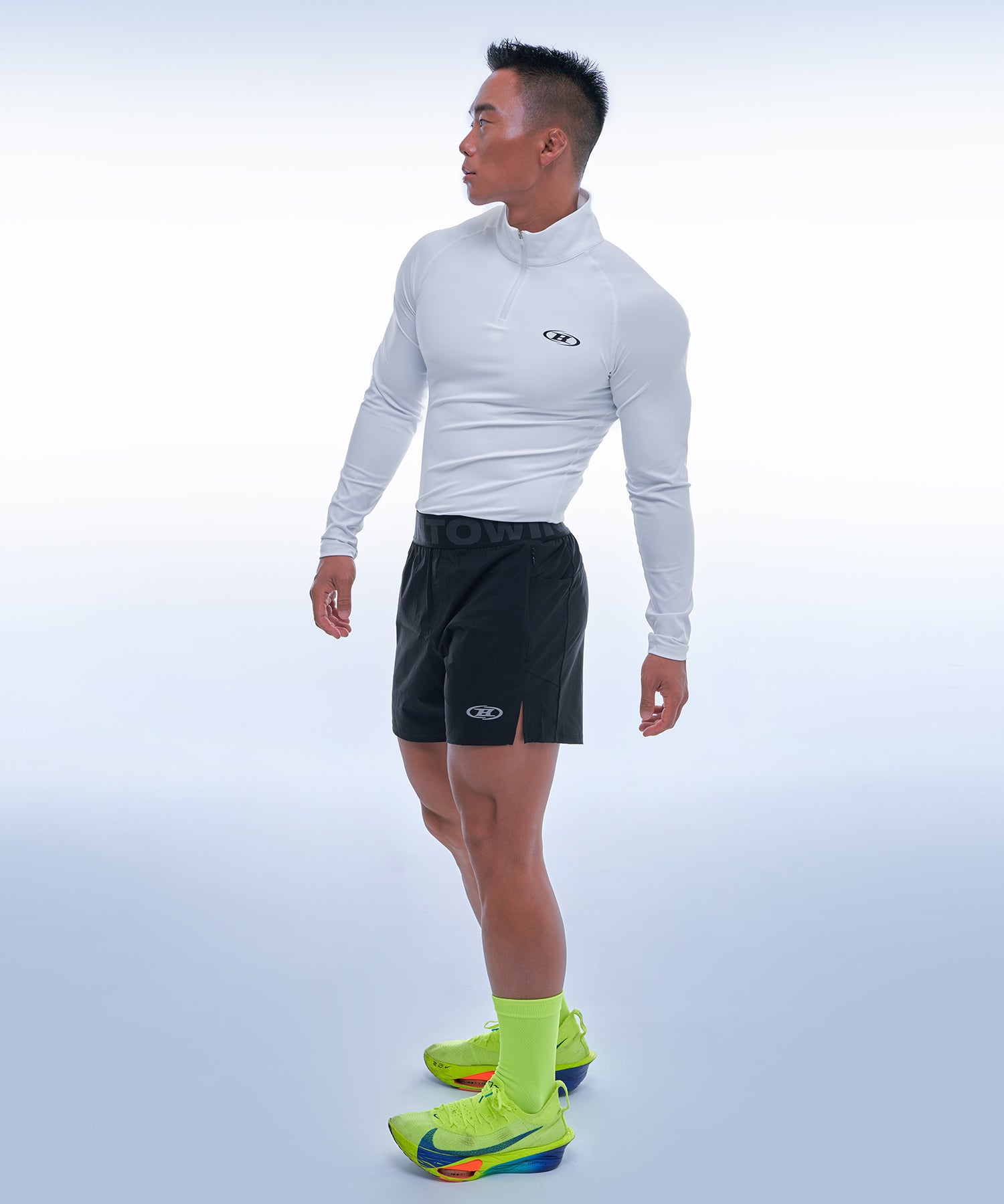 SYMBOL B MUSCLE FIT HALF ZIP-UP LONGSLEEVE