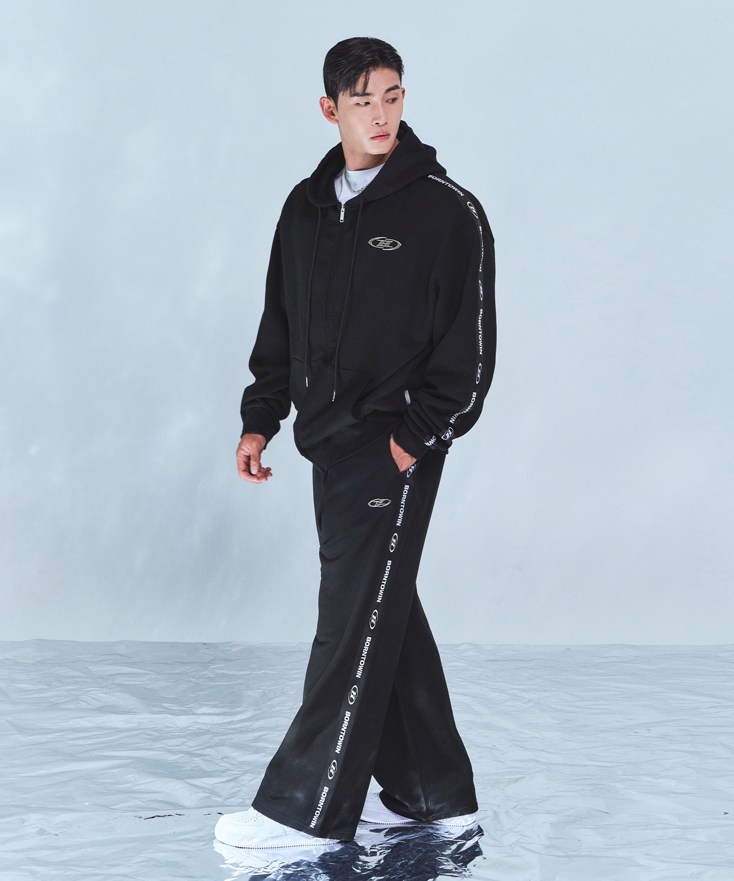 CHROME B BLACK LINE WIDE PANTS