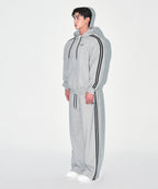 CHROME B TRACK LINE HOODIE [MELANGE GREY]