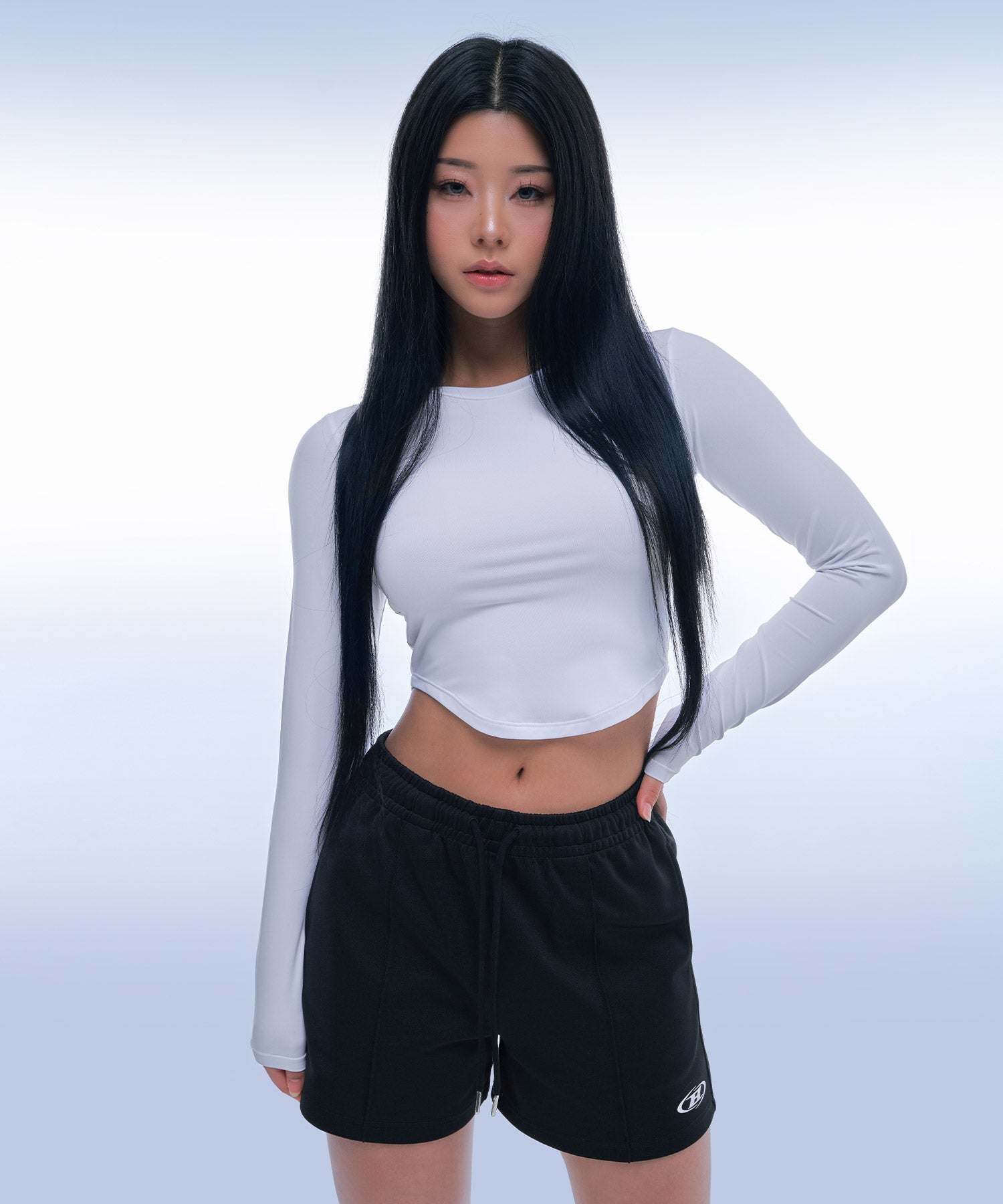 TRACK LINE PIN TUCK JERSEY SHORTS