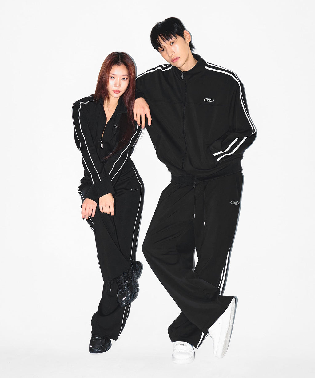 CHROME B JERSEY TRACK PANTS [BLACK]
