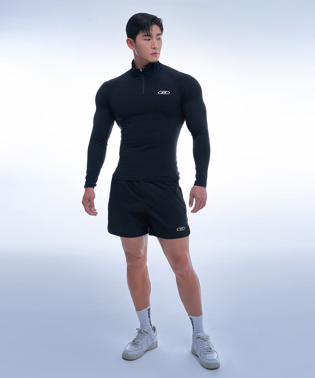 SYMBOL B MUSCLE FIT HALF ZIP-UP LONGSLEEVE