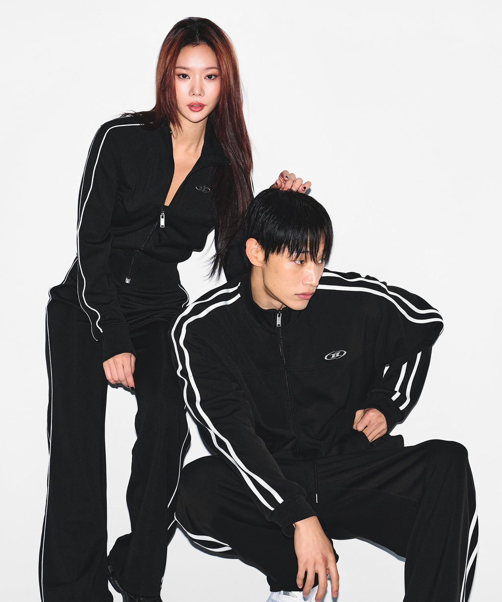 CHROME B JERSEY TRACK JACKET [BLACK]