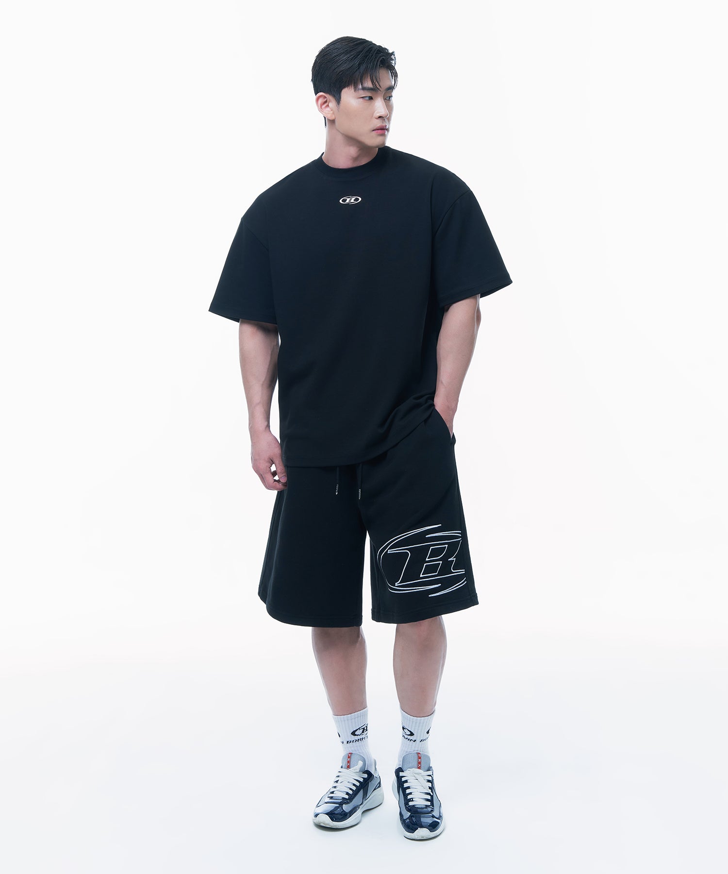 SILVER B OVER FIT T-SHIRTS [BLACK] Main image