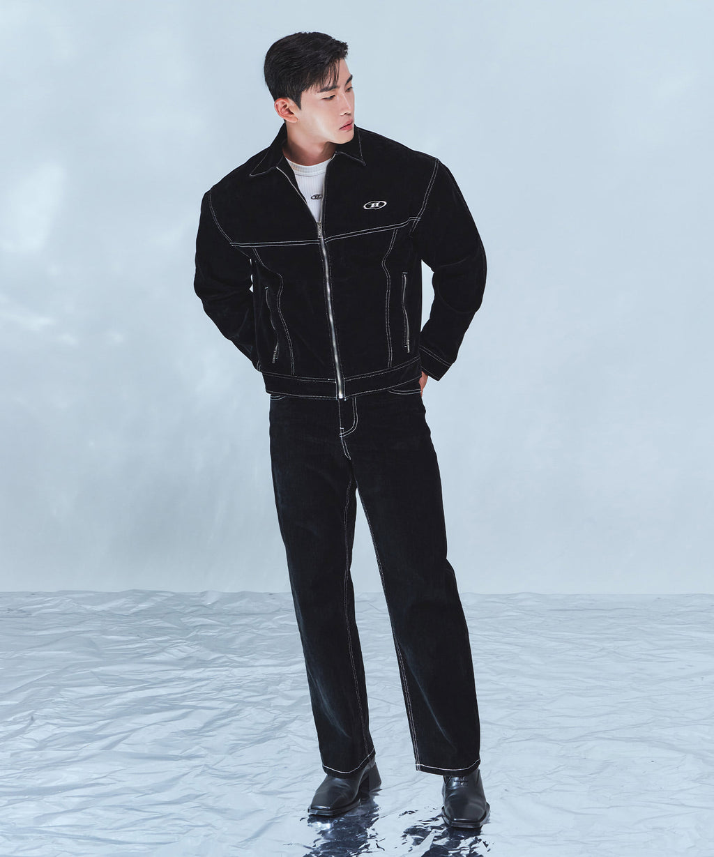 VELVET DENIM TRUCKER JACKET