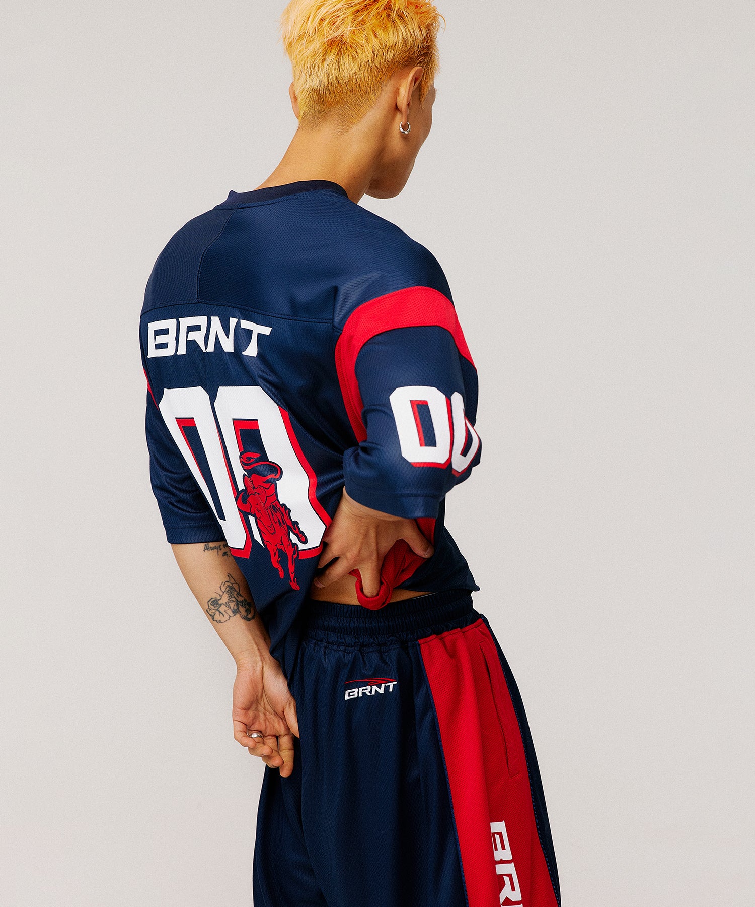 MESH FOOTBALL JERSEY T-SHIRTS [NAVY] Main image