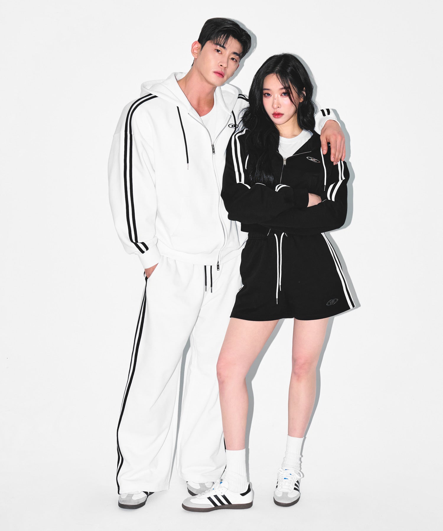 CHROME B TRACK LINE SEMI WIDE PANTS [MELANGE GREY]