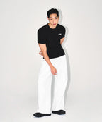 CHROME B SEMI WIDE PANTS [WHITE]