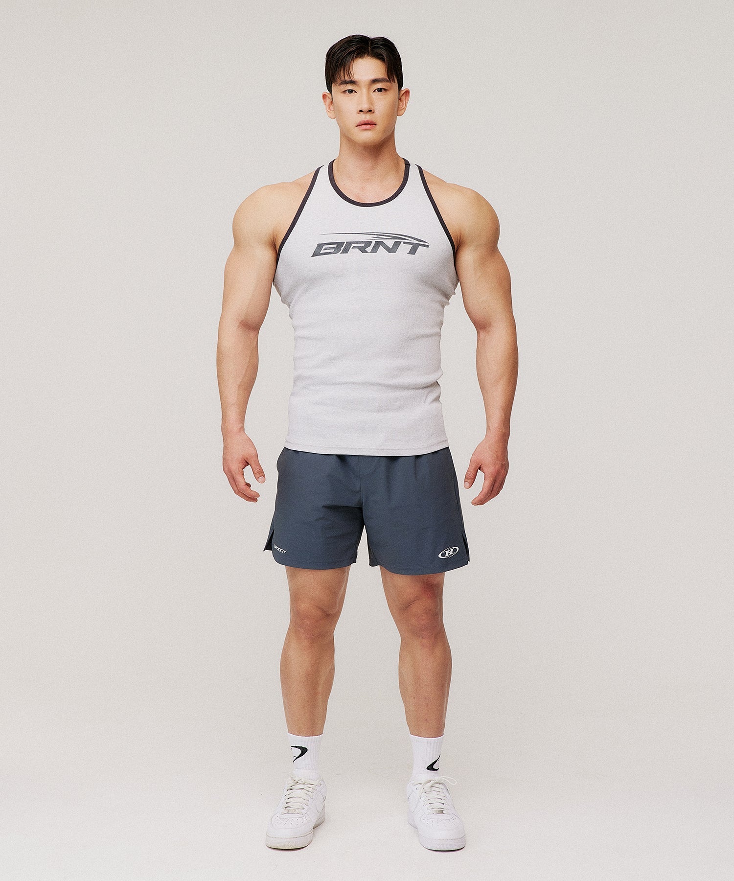 BRNT RIBBED SLEEVELESS [WHITE MELANGE] Secondary image