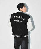 ATHLETIC VARSITY QUILTED JACKET [BLACK]