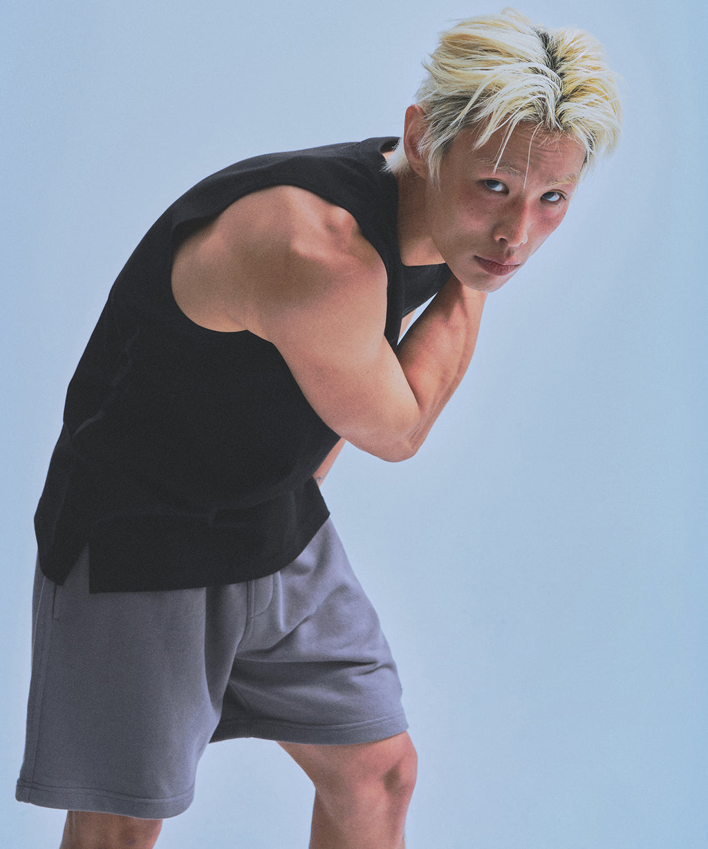 CHROME B HALF PANTS_SHORT VER [CHARCOAL]