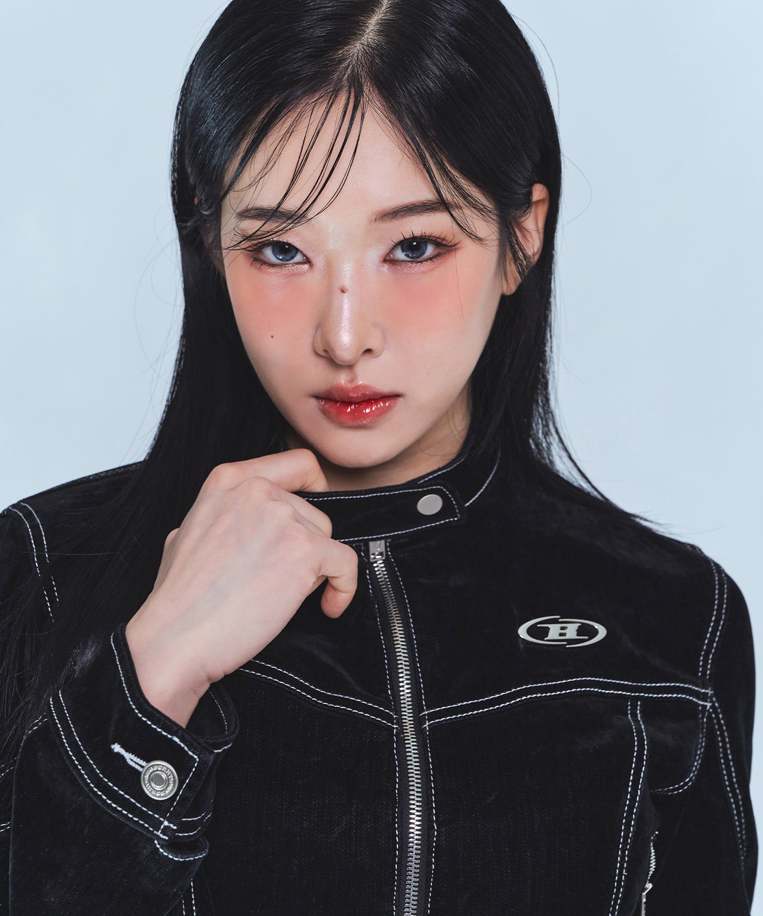 VELVET DENIM CROP JACKET Main image