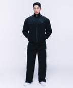 SUEDE SILVER LINE JERSEY WIDE PANTS [BLACK]