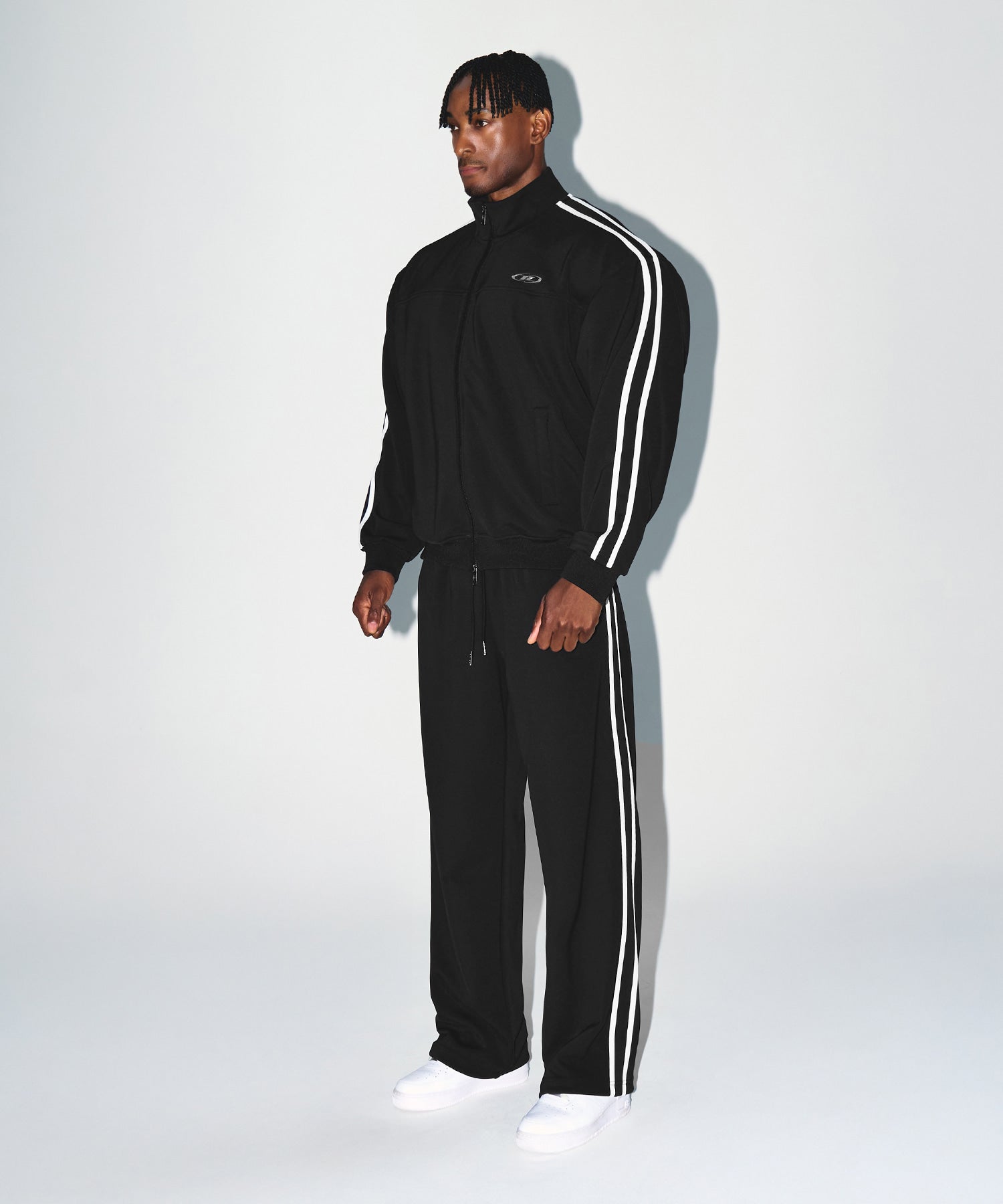 CHROME B JERSEY TRACK PANTS [BLACK]