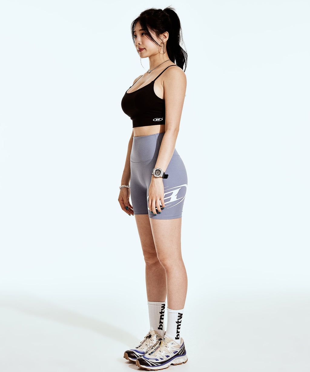 B LOGO 3.5 BIKER SHORTS [BLACK]