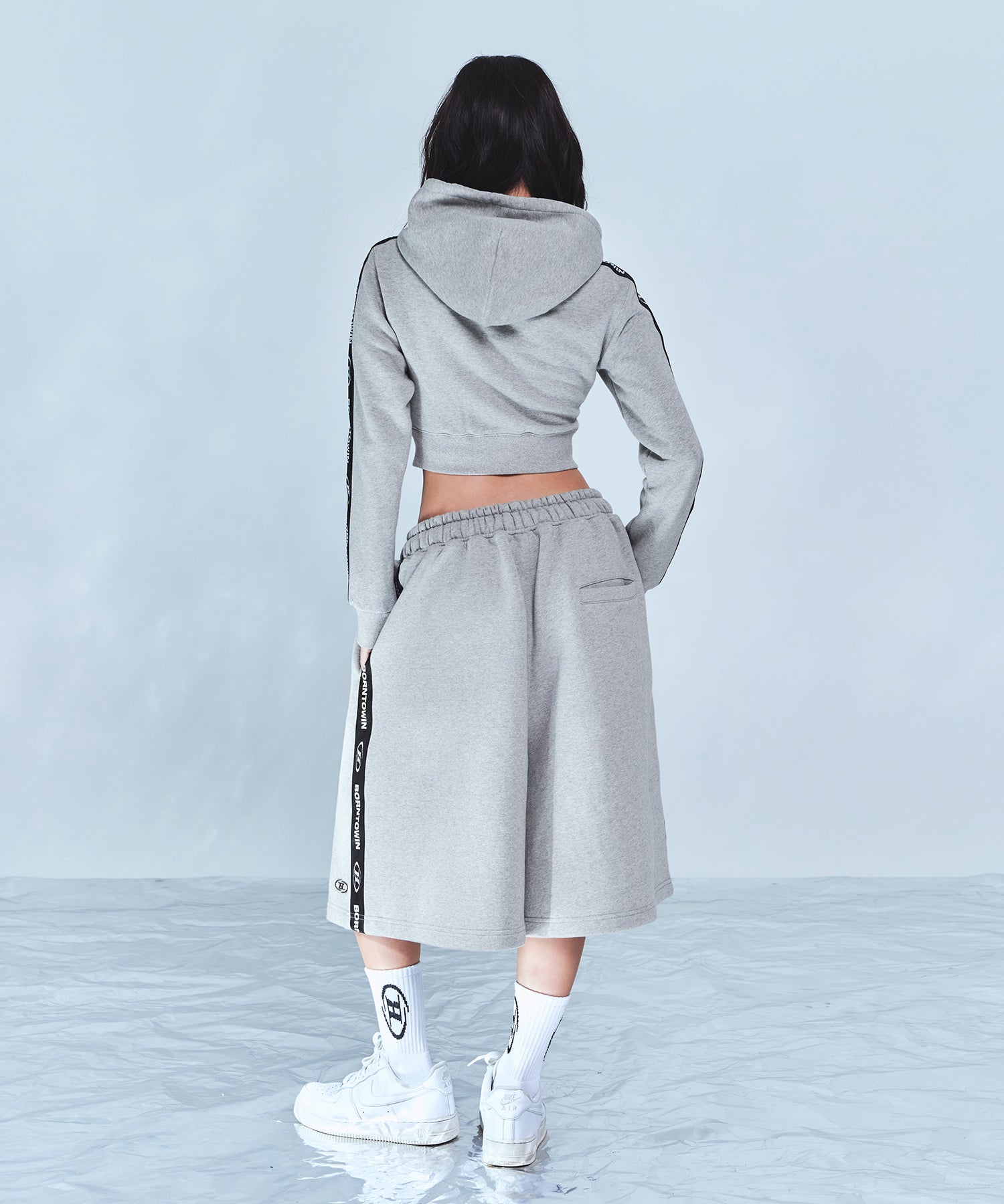 CHROME B BLACK LINE HALF PANTS LONG VER