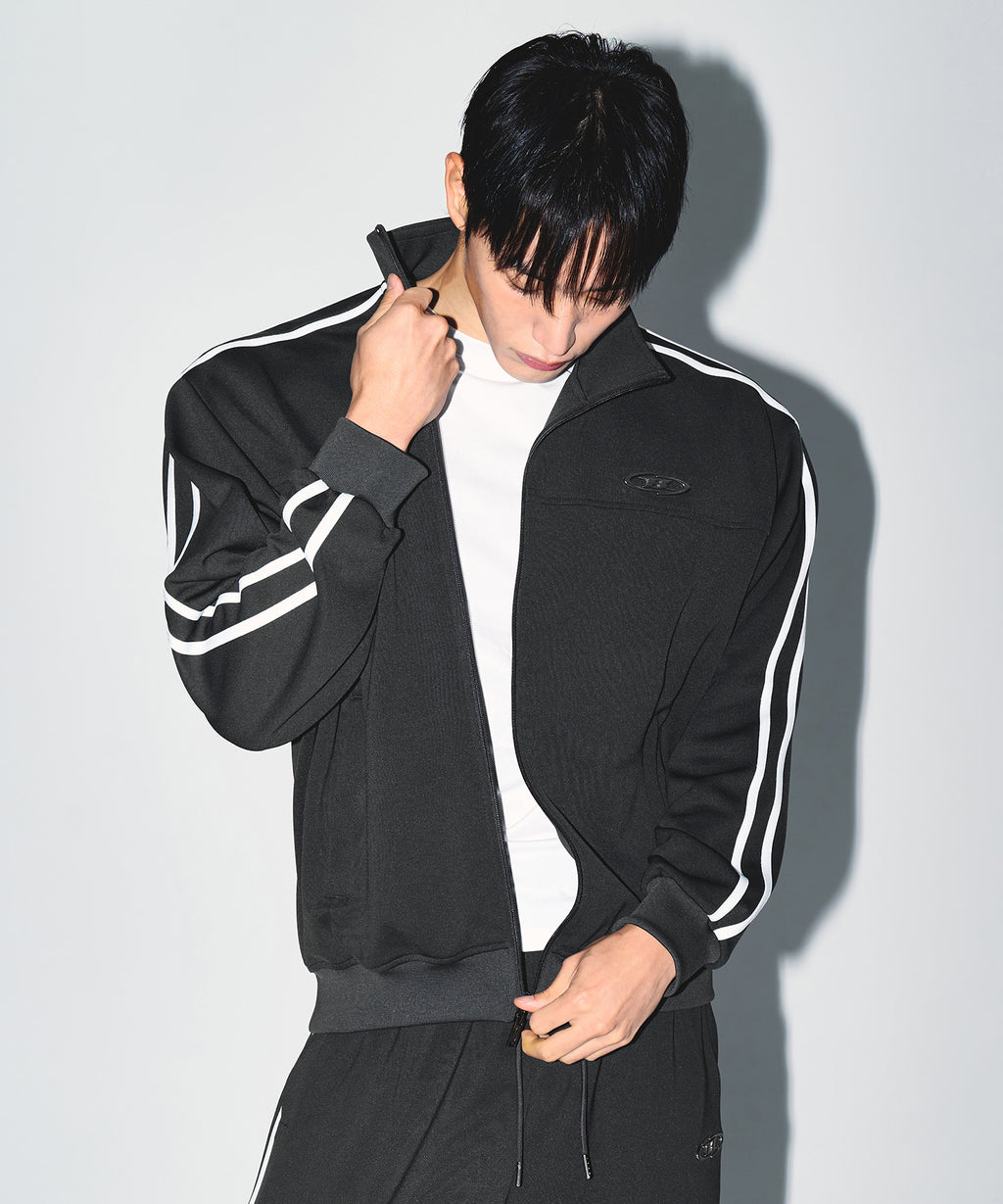 CHROME B JERSEY TRACK JACKET [CHARCOAL]