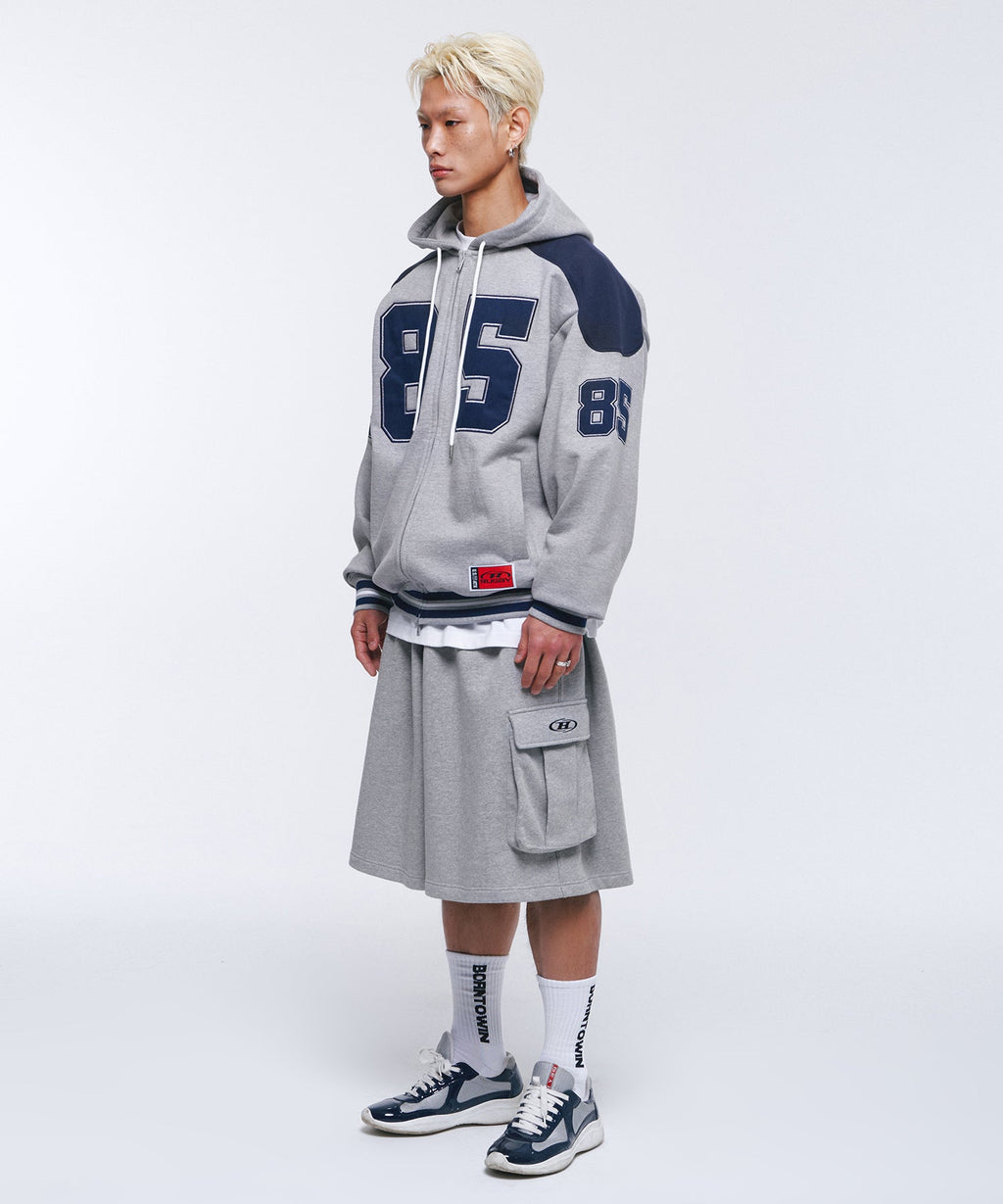 SYMBOL LOGO CARGO BERMUDA PANTS [MELANGE GREY]