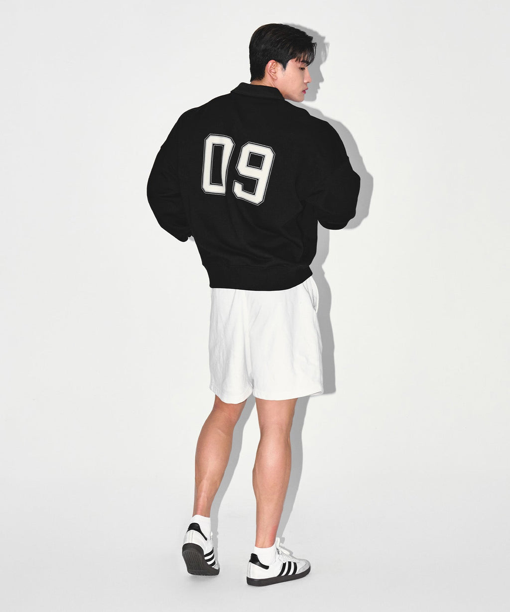 BRN ARCH HALF ZIP UP SWEATSHIRTS [BLACK]