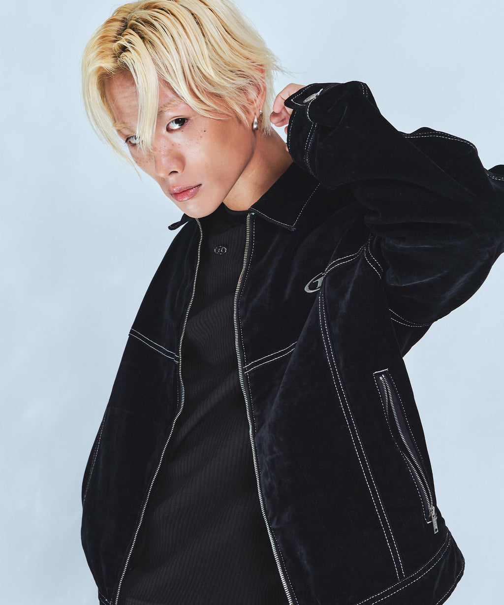 VELVET DENIM TRUCKER JACKET