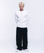 SUEDE SILVER LINE JERSEY WIDE PANTS [BLACK]