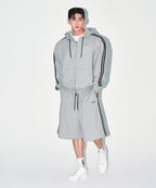 CHROME B TRACK LINE HOODIE [MELANGE GREY]
