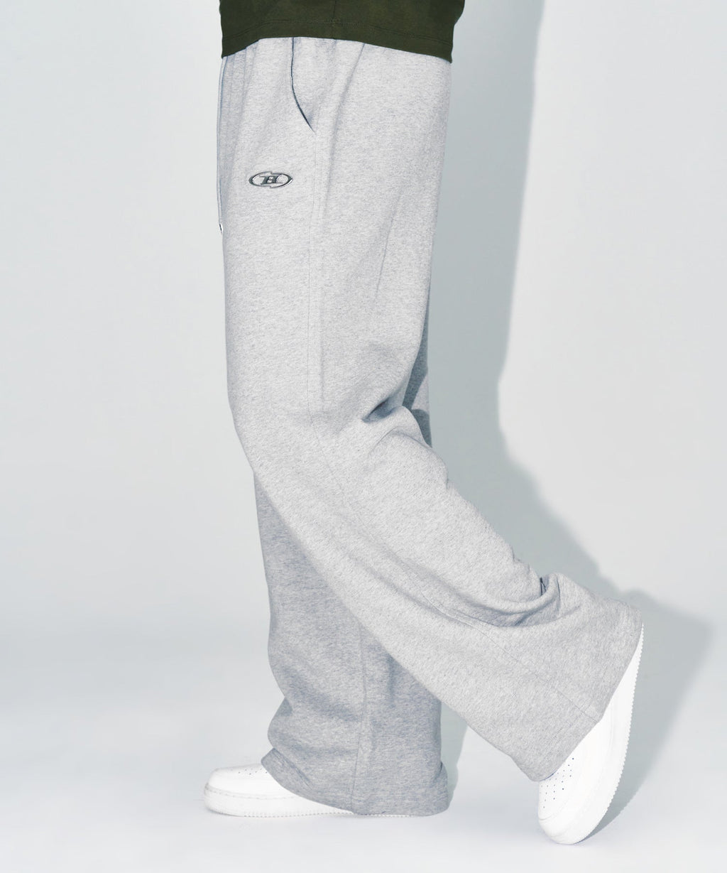 CHROME B SEMI WIDE PANTS [MELANGE GREY]