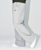 CHROME B SEMI WIDE PANTS [MELANGE GREY]