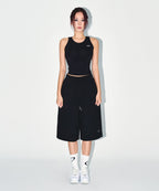 W SILVER B BERMUDA PANTS [BLACK]