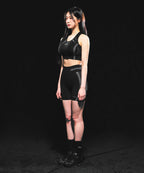 W SYMBOL B ECLIPSE SEAMLESS BRA TOP [BLACK]