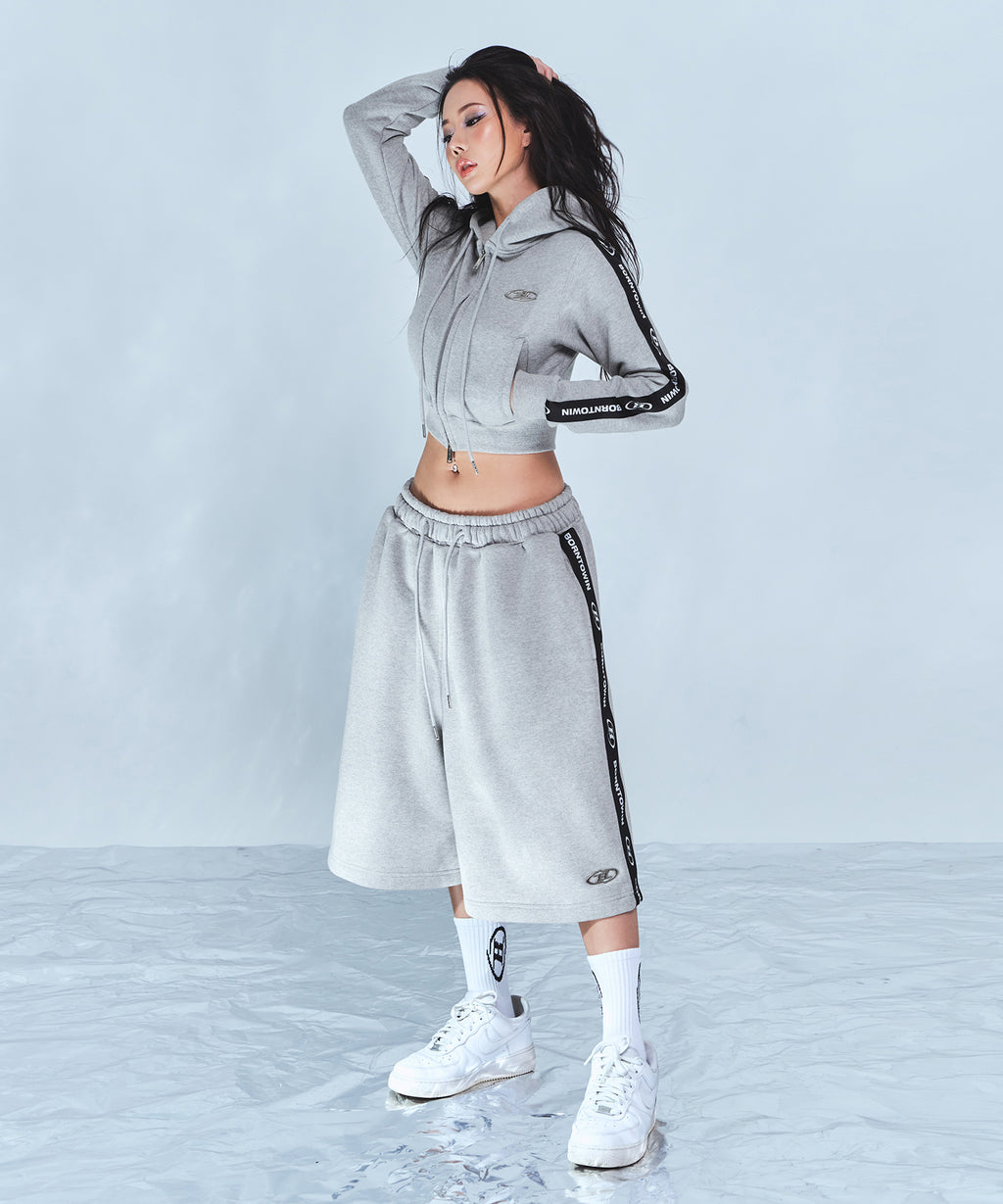 CHROME B BLACK LINE HALF PANTS LONG VER