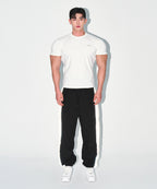CHROME NYLON BLOCK PANTS [BLACK]