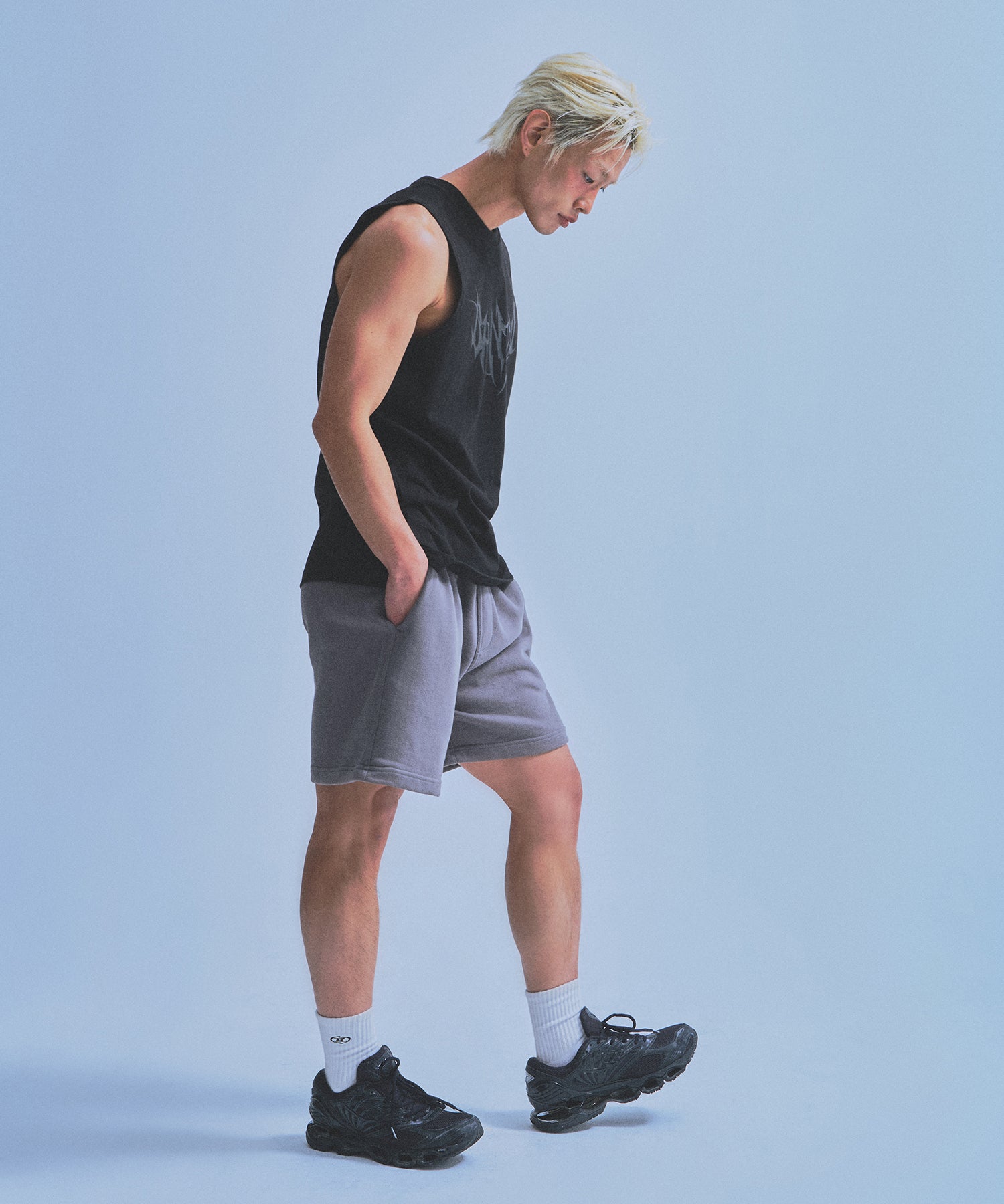 CHROME B HALF PANTS_SHORT VER [CHARCOAL]