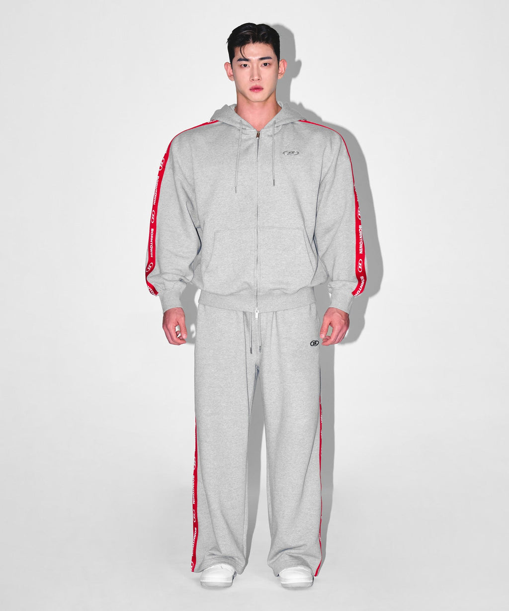 CHROME B RED LINE SEMI WIDE PANTS [MELANGE GRAY]