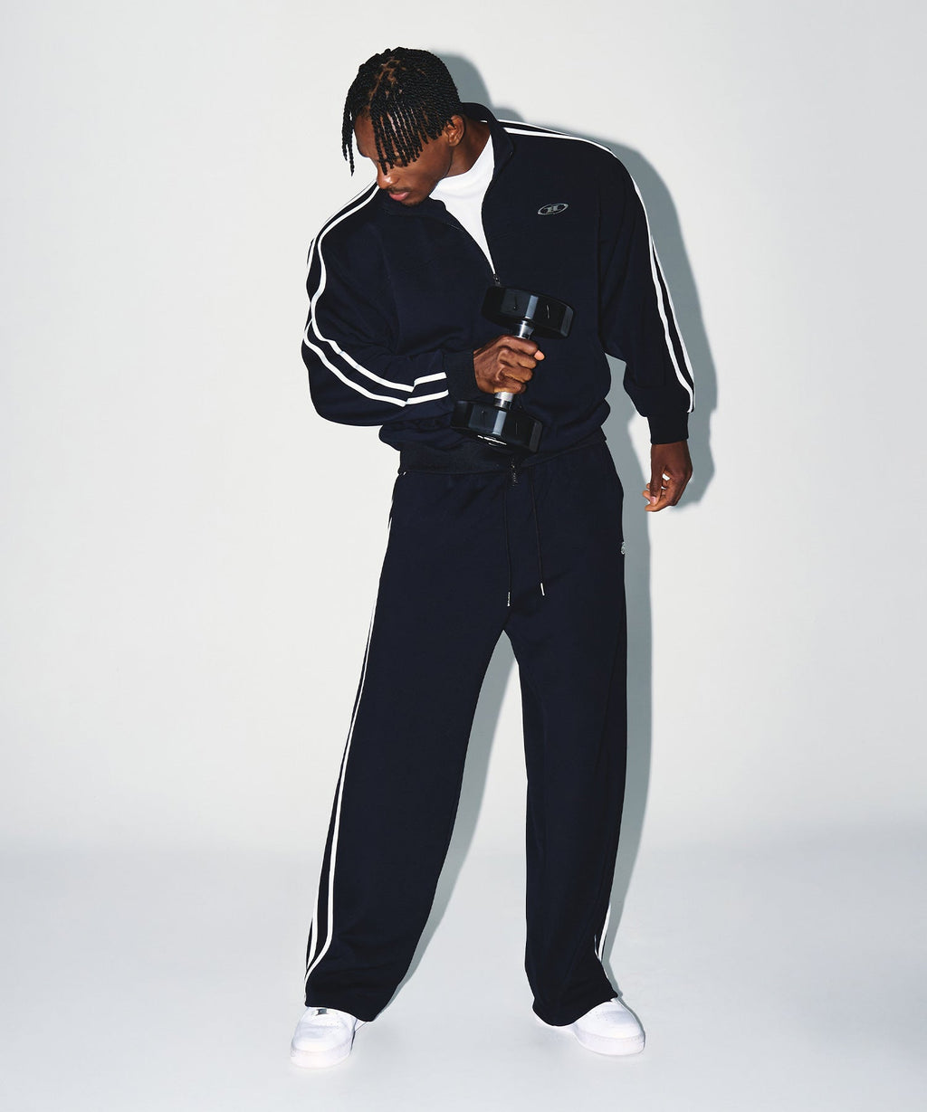 CHROME B JERSEY TRACK PANTS [BLACK]