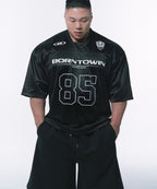 CHROME B LOGO HALF PANTS LONG VER [BLACK]