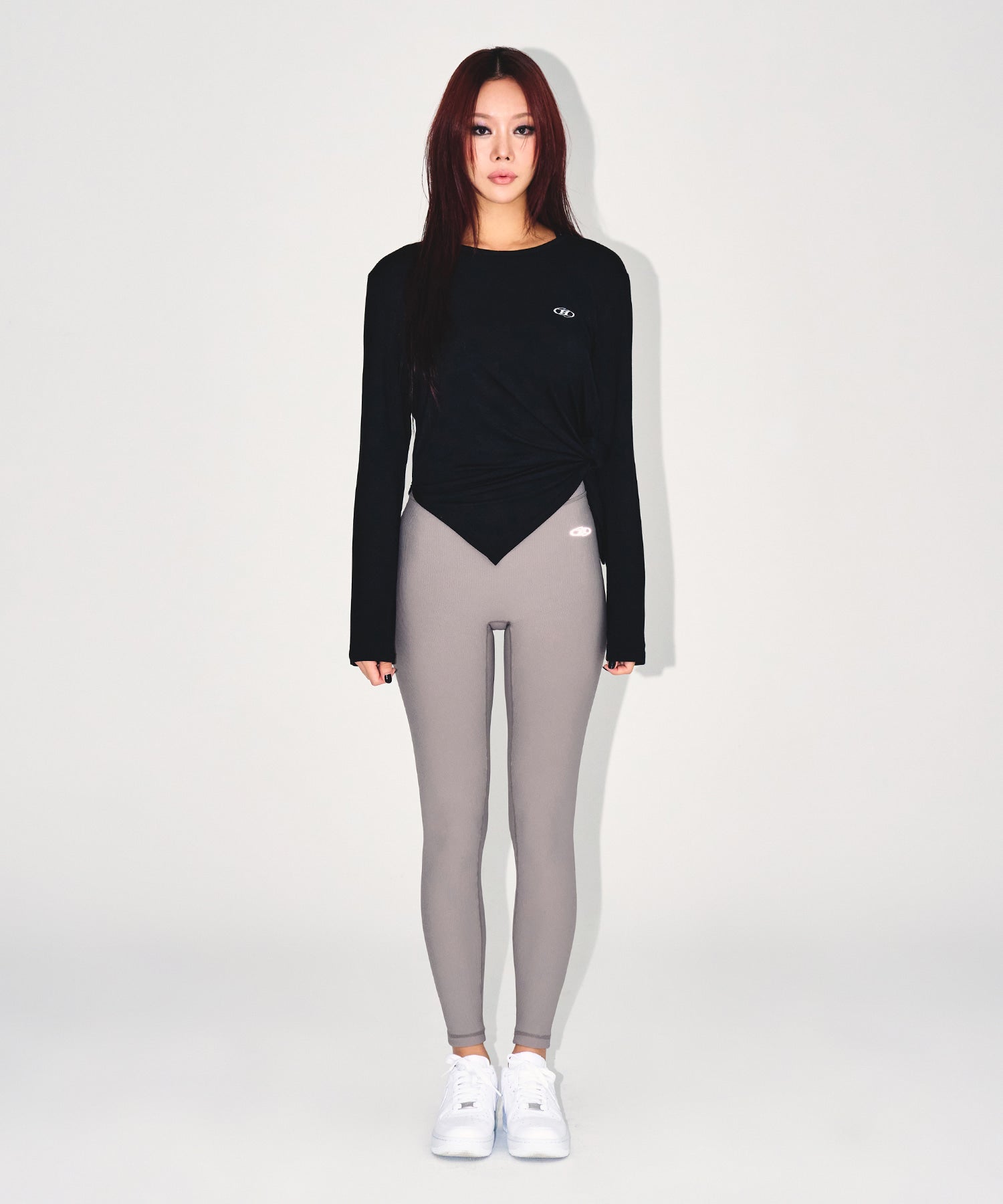 W MODAL TIE LONG SLEEVE [BLACK]