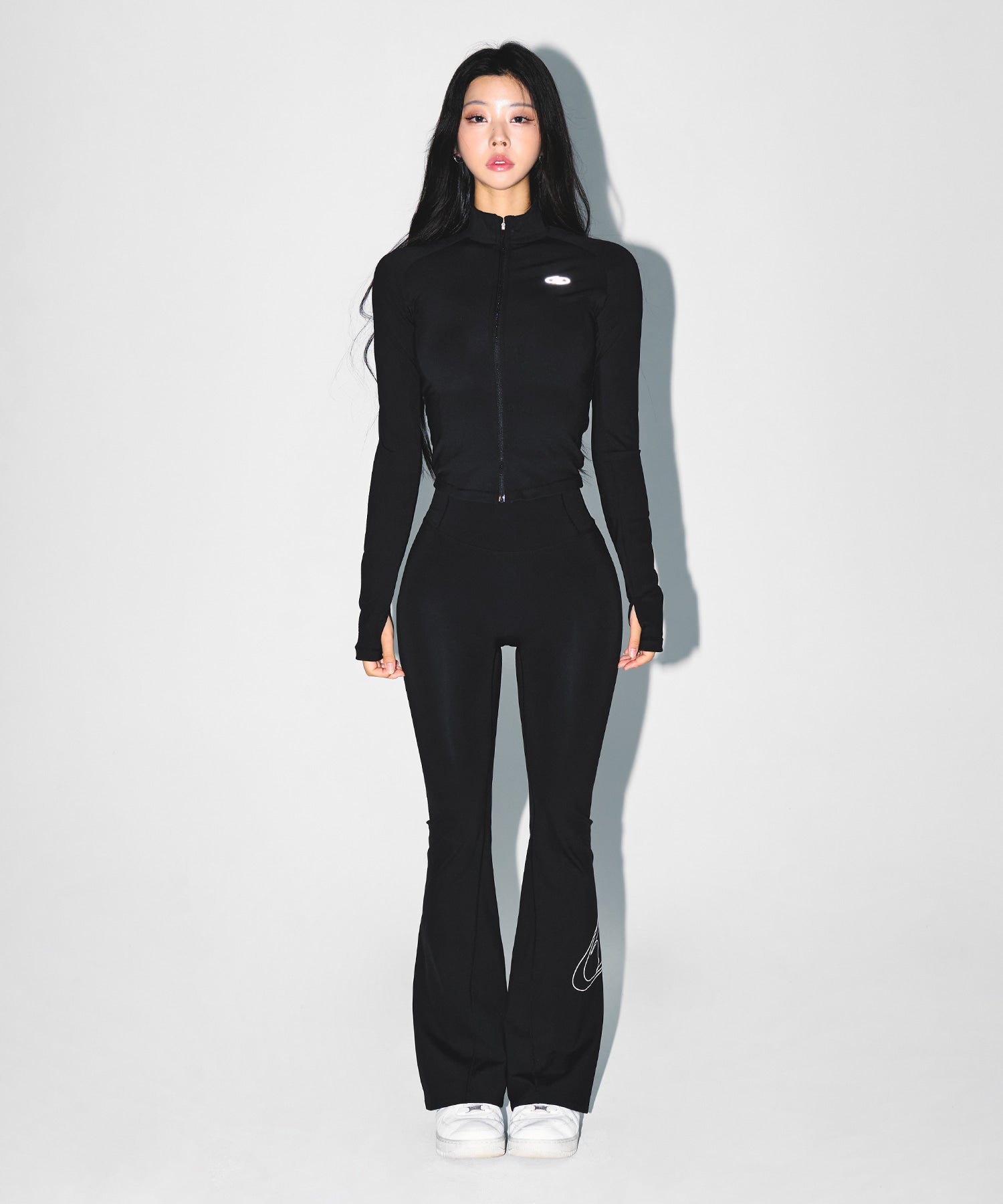 W COMPRESSION FULL ZIP UP JACKET [BLACK]