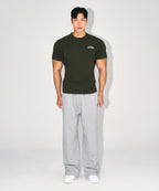 CHROME B SEMI WIDE PANTS [MELANGE GREY]