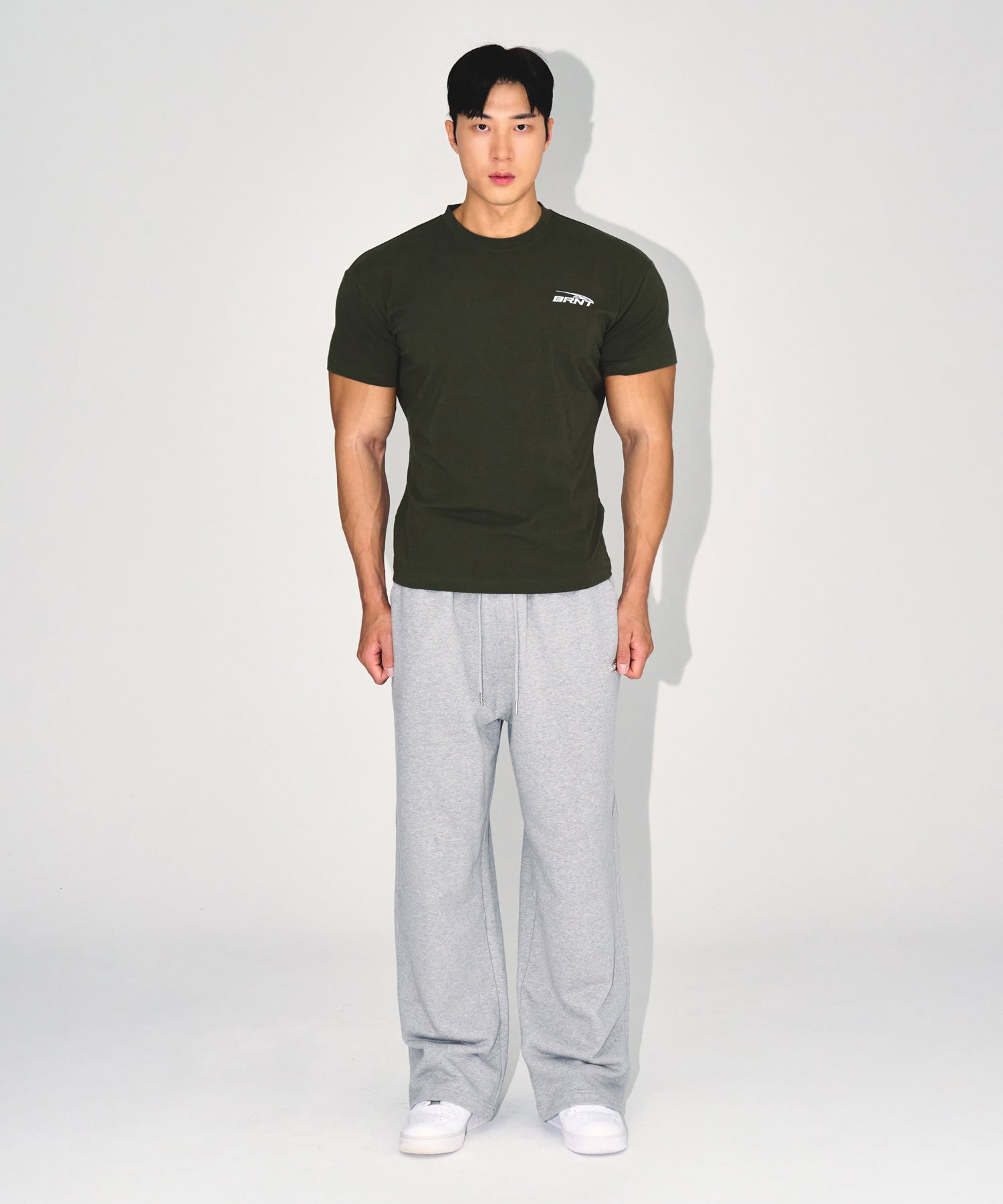 CHROME B SEMI WIDE PANTS [MELANGE GREY]