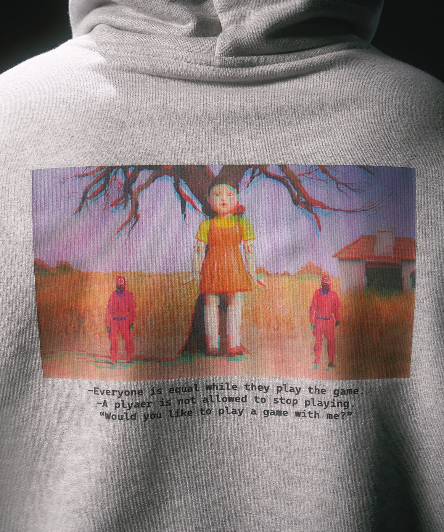 SQUID GAME CHARACTER HOODIE [MELANGE GREY]