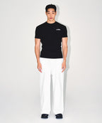 CHROME B SEMI WIDE PANTS [WHITE]
