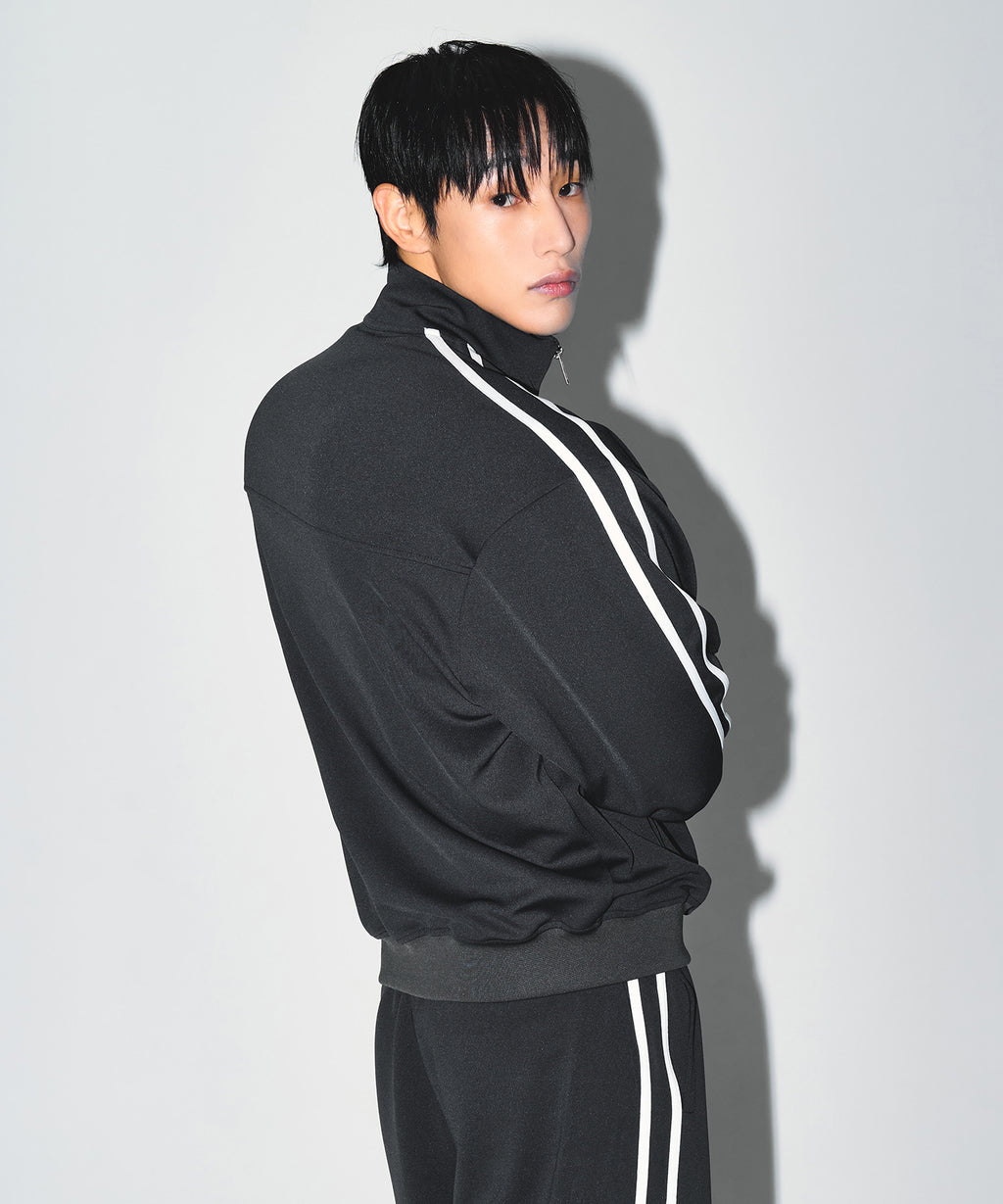 CHROME B JERSEY TRACK JACKET [CHARCOAL]